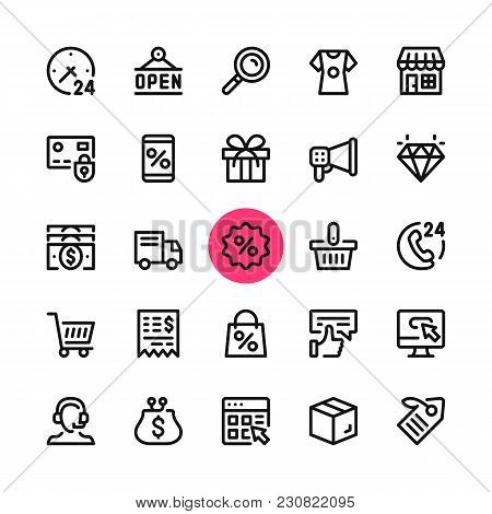 E-commerce, Online Shopping, Ecommerce Line Icons Set. Modern Graphic Design Concepts, Simple Outlin