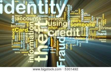 Identity Theft Wordcloud Glowing