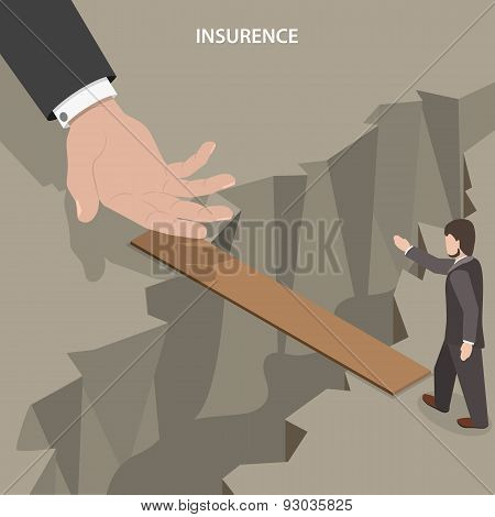 Insurance isometric vector concept