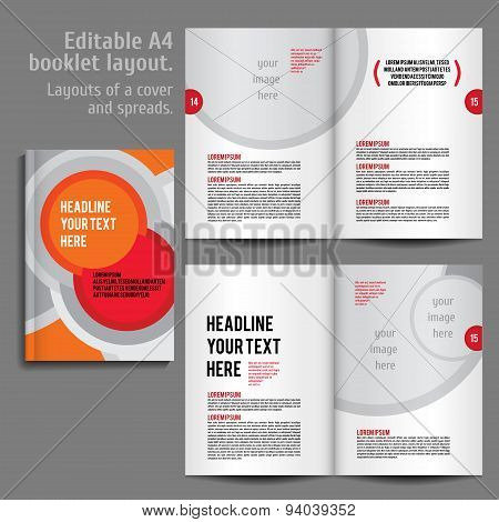 A4 booklet Layout Design Template with Cover