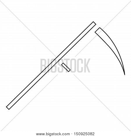 Scythe icon. Outline illustration of scythe vector icon for web design