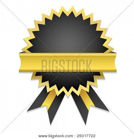 Vector Golden Badge / Only gradient used. Suitable for inserting text - Guarantee, Satisfaction, Money Back...