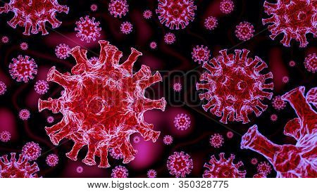 Coronavirus - 2019-ncov, Wuhan Virus Concept. 3d Rendering Of Coronavirus. 3d Illustration