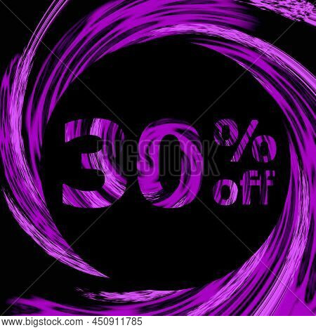 30% Off Modern And Luxury Rock Tag. Discount And Promotions Banner. 30 Percent Offer And Sale