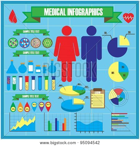 Medical and health icons, infographic elements. Vector illustration