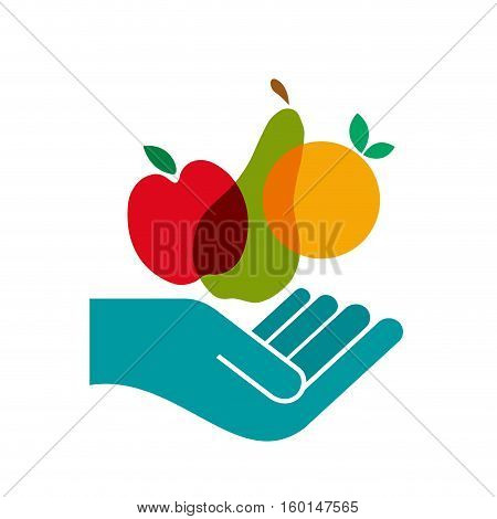 Vector sign Greengrocer. Slow food concept, abstract shapes