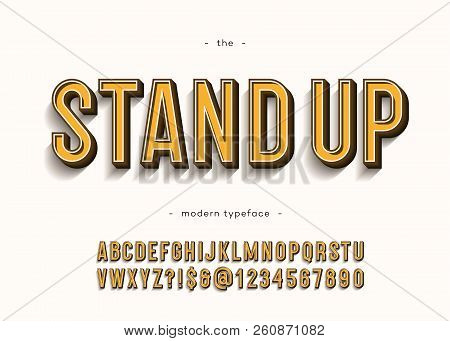 Vector Stand Up Alphabet Modern Typography Sans Serif 3d Bold Style For Book, Promotion, Poster, Dec