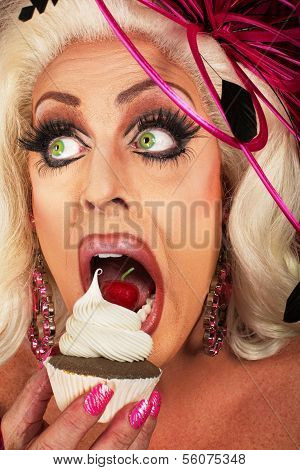 Blond Woman Snacking