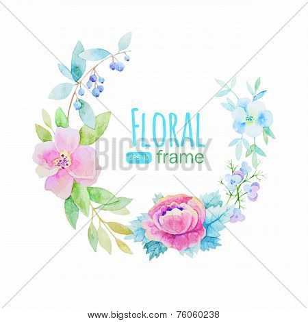 Vector flowers frame