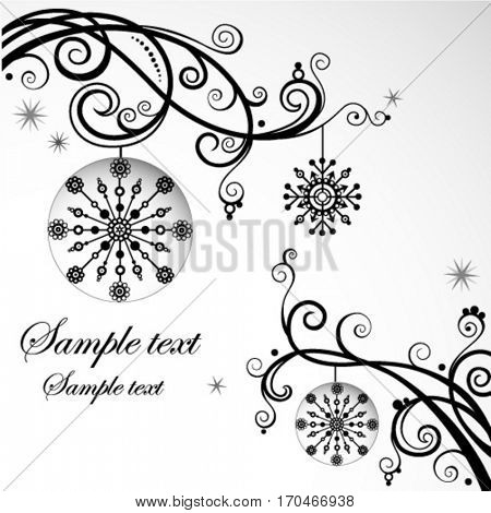 white and black christmas background