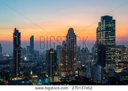 Night Of The Metropolitan Bangkok City Downtown Cityscape Urban Skyline Tower Thailand  - Cityscape 