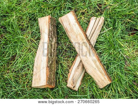 Roman Numeral. Roman Numerals Made From Oak. Old Wood Numbers. Old Roman Antique Alphabet Number On 