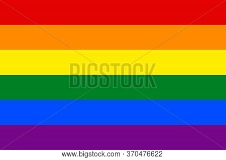 Vector Image Of A Lgbtq+ Flag. Pride Symbol. Rainbow Flag, The Most Widely Known Worldwide Is The Pr