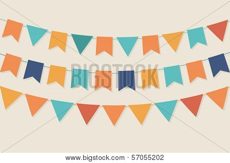 Vector Party Flags In Pastel Palette