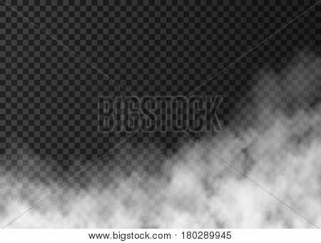 White  Fire Smoke  Isolated On Transparent Background.