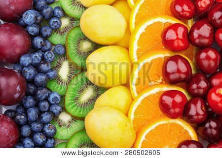 Fresh Fruits.assorted Fruits Colorful Background. Color Range