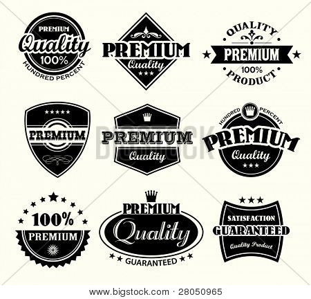 Vintage Premium Quality and Satisfaction Guarantee Label collection