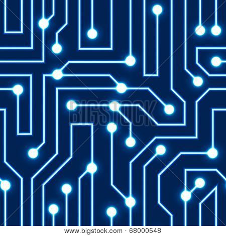 Vector blue circuit board background