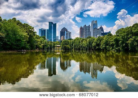 Skyline Of Downtown Atlanta, Georgia From Piedmont Park