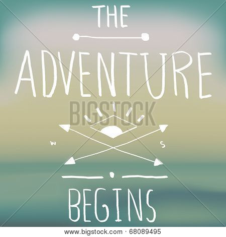 Adventure Quote on Blurred Background