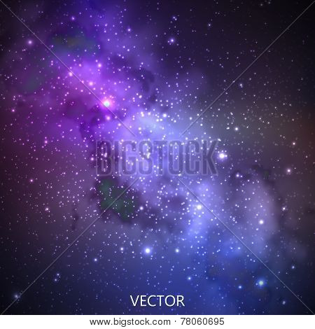 abstract vector background with night sky and stars. illustration of outer space, Milky Way