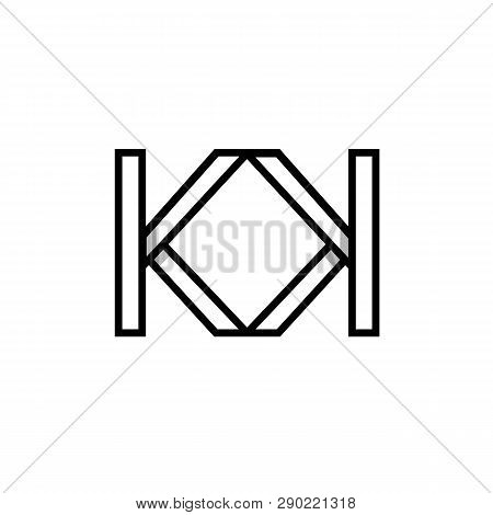 Modern Geometric Kk Initials Monogram Logo For Fashion Luxury Business. Isolated Black Reflected Out