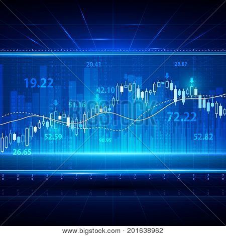 Financial and business abstract background with candle stick graph chart. Stock market investment vector concept. Finance investment stock market exchange graph and chart illustration