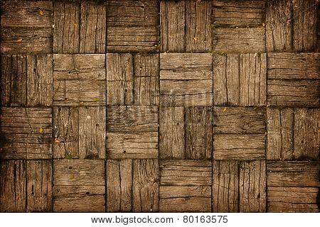 Weathered, Parquet Style, Wooden Decking