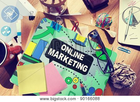 Online Marketing Promotion Branding Advertisement Concept