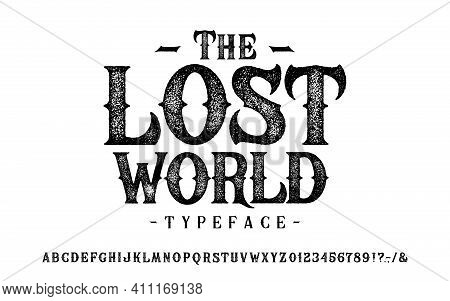 Font The Lost World. Craft Retro Vintage Typeface