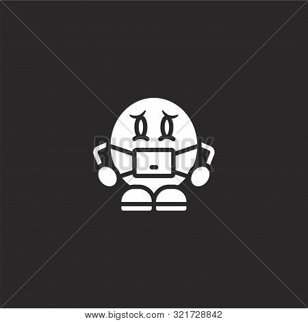 Sick Icon. Sick Icon Vector Flat Illustration For Graphic And Web Design Isolated On Black Backgroun