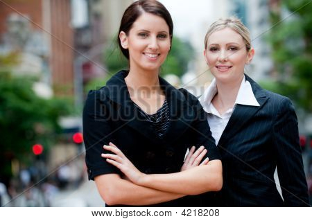 Businesswomen Outside