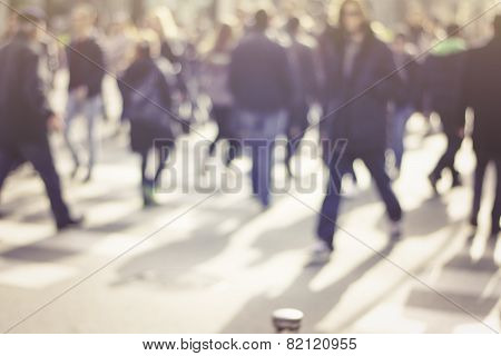 Pedestrian On Zebra In Motion Blur