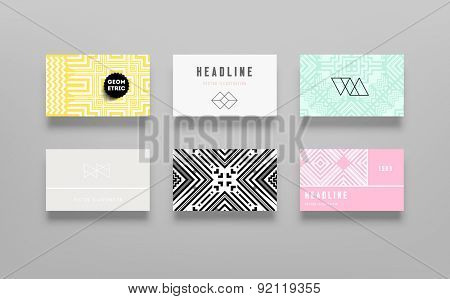 Set of Vintage Hipster Labels, Logo, Frames, Geometric Pattern and Cards. Vector Design Templates Collection for Banners, Flyers, Placards and Posters. Retro Backgrounds.