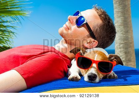 Dog And Owner Siesta