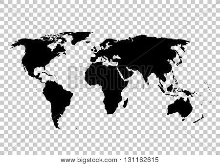 Black vector map. World map blank. World map template.World map on the background of the grid. Vector illustration.