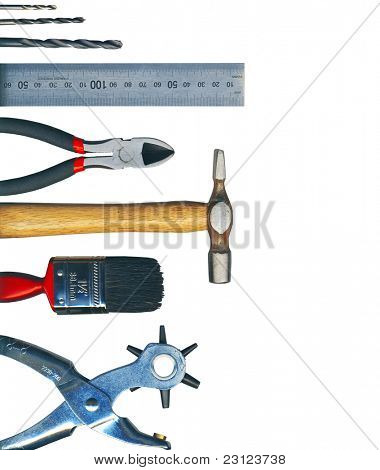 A set of tools - isolated on white background, with Clipping Path