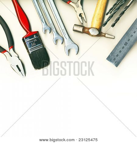 A set of tools - isolated on white background