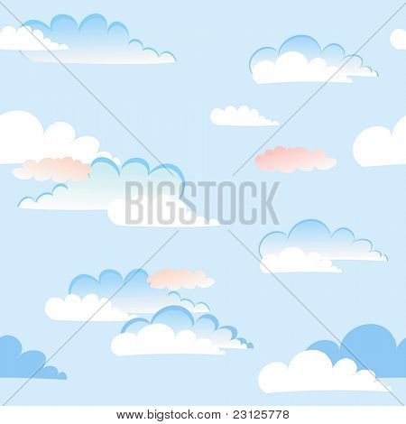 Seamless sky and clouds vector