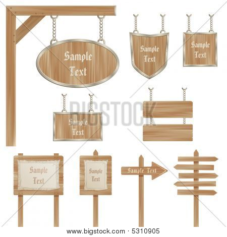 Vector Wooden Signs