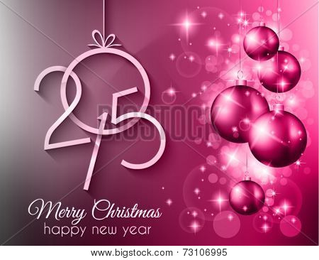 2015 Merry Christmas and happy new year background with a lot of glitter and colorful lights