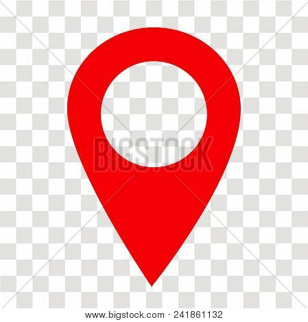 Location Pin Icon On Transparent. Location Pin Sign. Flat Style. Red Location Pin Symbol. Map Pointe