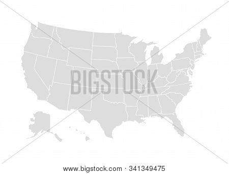 Vector Usa Map America Icon. United State America Country World Map Illustration