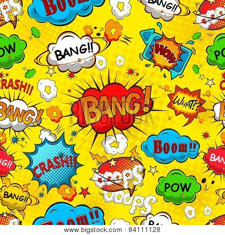 Comic speech bubbles seamless pattern vector