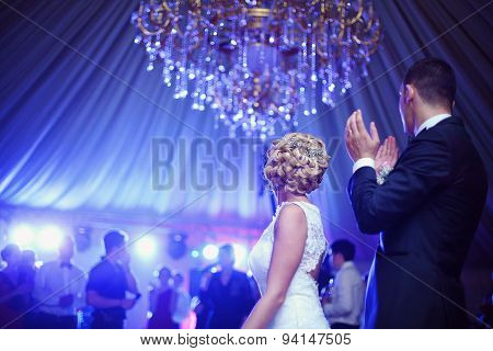 Bride And Groom Dancing