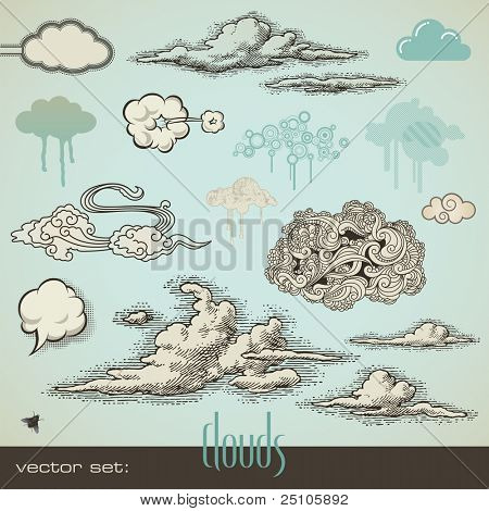 vector set: clouds