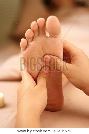 reflexology foot massage, spa foot treatment