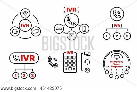 Ivr Icons, Interactive Voice Response Application For Telephony Automated Phone Call, Vector Mic Sym