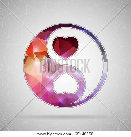 Abstract Creative concept vector icon of Yin Yang for Web and Mobile Applications isolated on backgr