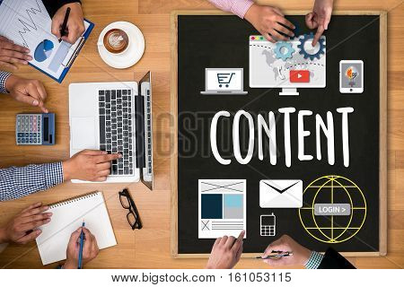 Content Marketing, Online Concept , Content Data Blogging Media Publication Content Marketing , Cont